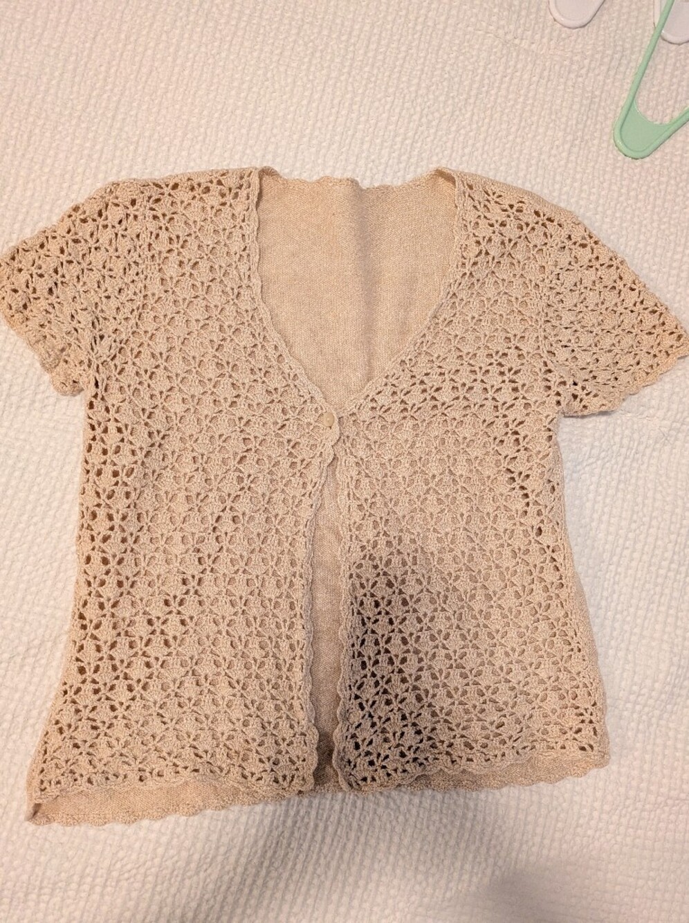 Vintage Crochet Short Sleeve Sweater